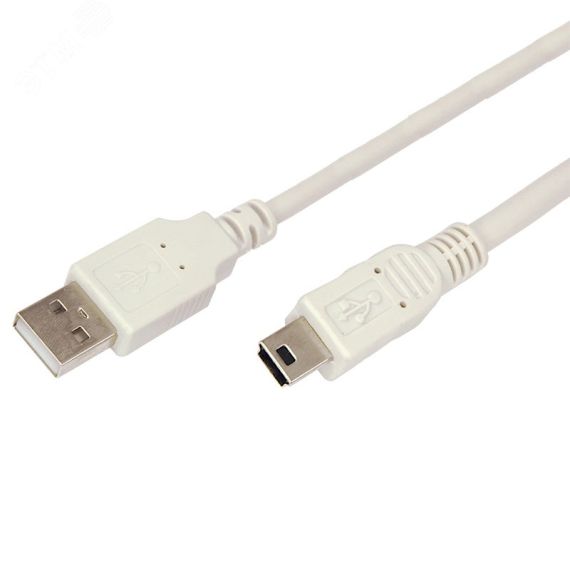 Кабель USB (шт. mini USB - шт. USB A) 3 метра, серый, 18-1136, REXANT 18-1136