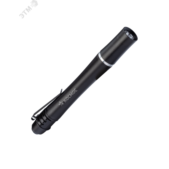 Фонарь ручной 0,5Вт LED/2xAAА/корпус алюминий/зажим для крепления, КОСМОС KOS106B