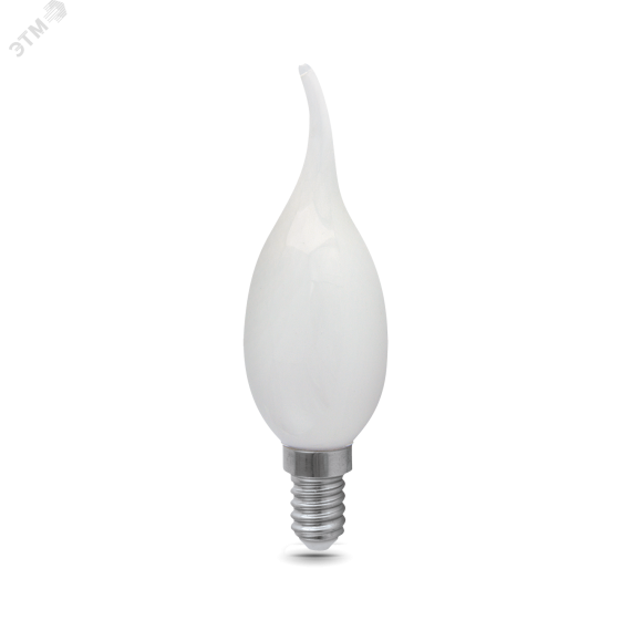 Лампа светодиодная филаментная LED 5 Вт 420 лм 2700К AC185-265В E14 свеча теплая матовая колба Black Filament Gauss 104201105
