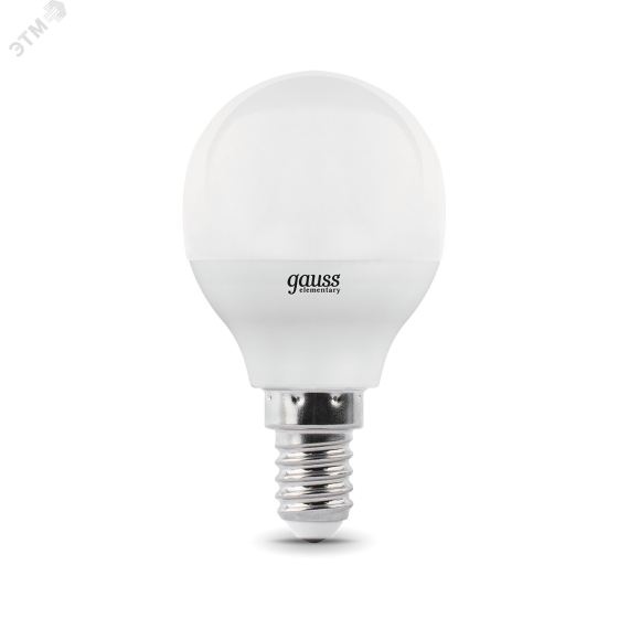 Лампа светодиодная LED 10 Вт 710 лм 3000К AC180-240В E14 шар P45 теплая  Elementary Gauss Gauss 53110