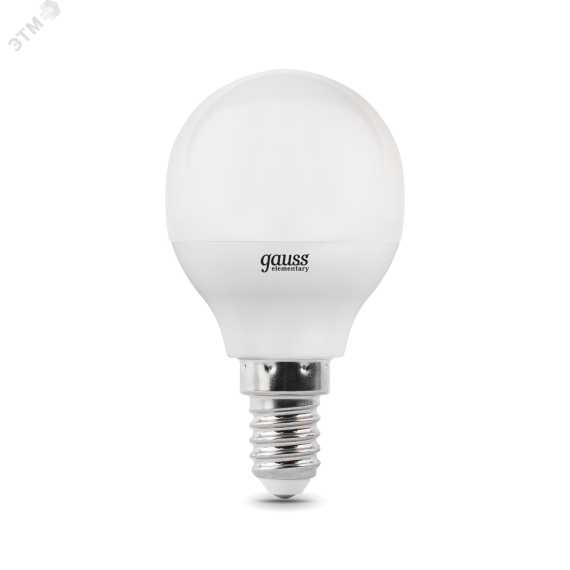 Лампа светодиодная LED 10 Вт 730 лм 4100К AC180-240В E14 шар P45 нейтральный  Elementary Gauss Gauss 53120