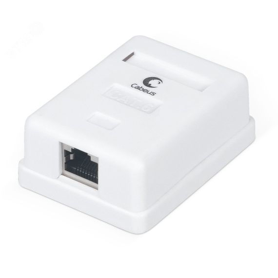 Розетка компьютерная RJ-45(8P8C), категория 6, экранированная, одинарная, внешняя, Dual IDC Cabeus WS-8P8C-Cat.6-SH-1