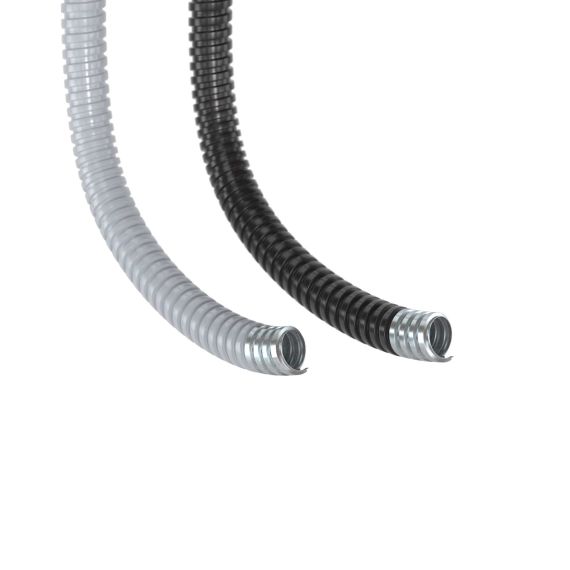 Металлорукав DN 15мм в герметичной ПВХ изоляции, Dвн 15,5 мм, Dнар 19,5, 50 м, цвет чёрный