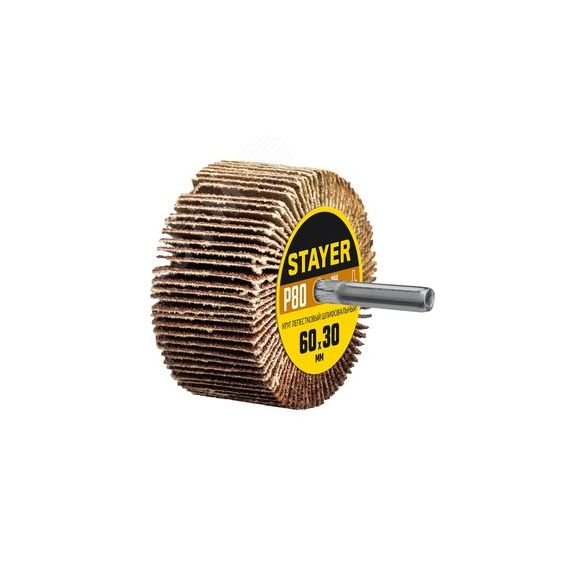 Круг шлифовальный d 60 x 30 мм P80 STAYER 36608-080