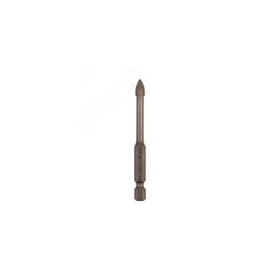 Сверло по стеклу и керамике 6 мм 4 грани шестигранный хвостовик Kranz KR-91-0649