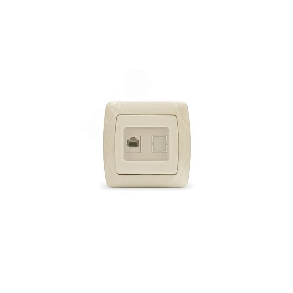 Маргарита розетка компьютерная  RJ45, сл.кость (ivory) (еврослот) Универсал М0035-I