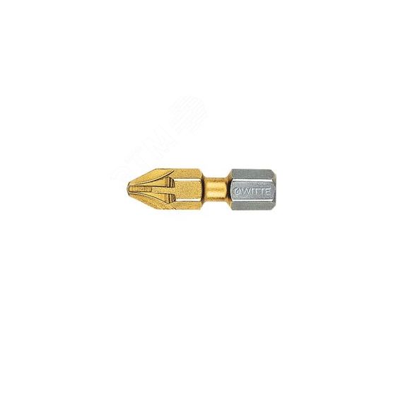 Бита РZ 1 х 25 мм 1/4'' BITFLEX TiN покр. нитрид титана WITTE 284452000