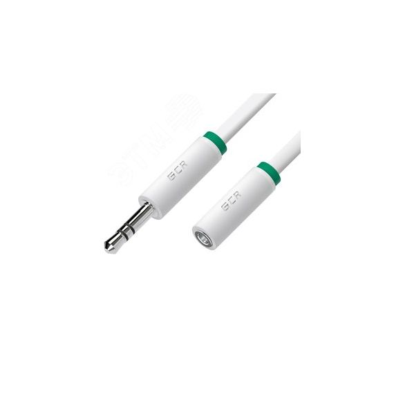 Удлинитель аудио Jack 3.5 мм M на Jack 3.5 мм F, 0.5 м., белый Greenconnect GCR-STM1662-0.5m