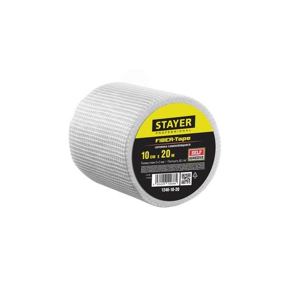 Серпянка самоклеющаяся FIBER-Tape 10см х 20м 3х3 мм STAYER 1246-10-20