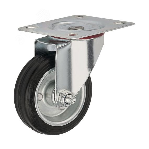 Колесо диаметр 75мм, грузоподъемность 50кг, резина, металл Стелла-техник 4001-75