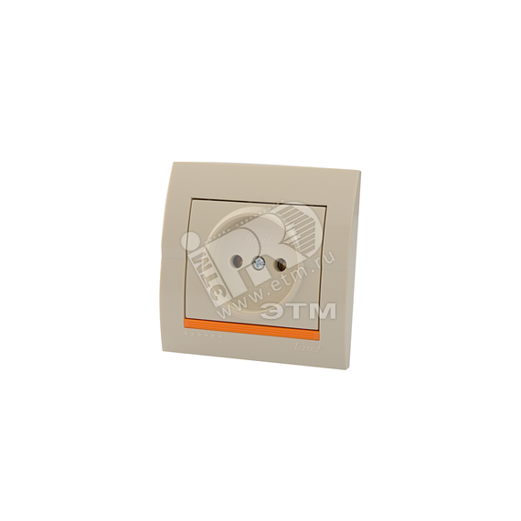 DERIY Розетка без заземления ПБТ кремовая Lezard 702-0303-121