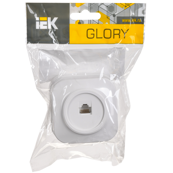 GLORY Розетка для открытой установки компьютерная RJ45 кат.5E РК10-ХБ белый IEK