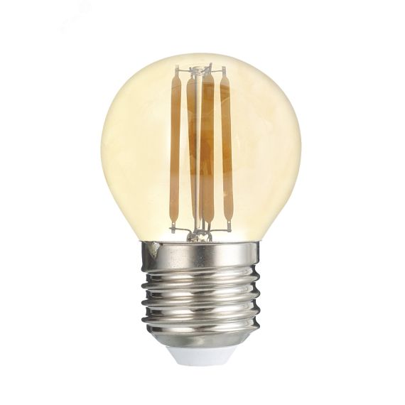 Лампа сетодиодная декоративная LED 8w E27 4000K шар золотой филамент 230/50 JazzWay 5021662