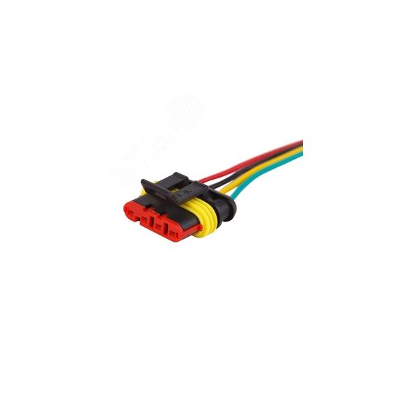 DJ7041-1.5-21 автомобильный разъем гнездо с проводом 20 см (4-контактный), REXANT 16-0314-9