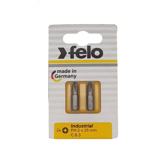 Бита крестовая PH 2X25, серия Industrial, 2 шт в блистере Felo 02202036