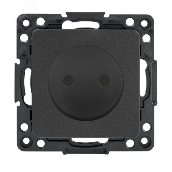 Стокгольм Механизм Розетки 1-местной б/з 10 А черный с защ. штор. EKF EZR10-022-10