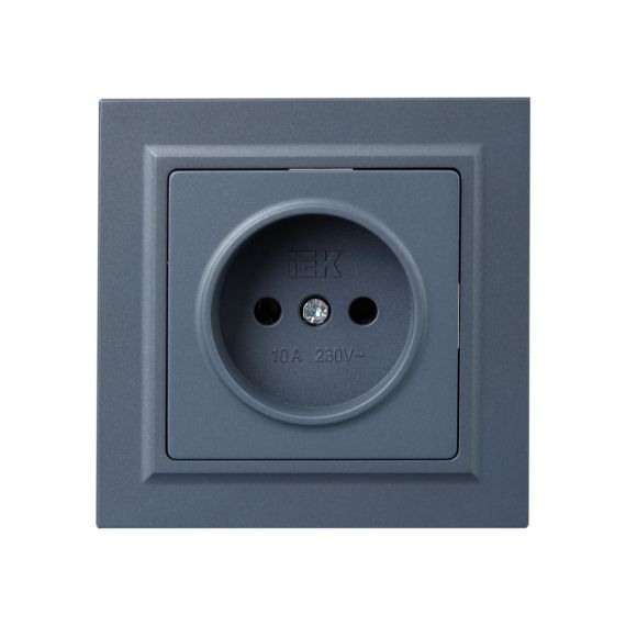 BRITE Розетка 1-местная без заземления без защитных шторок 10А в сб. РСР10-1-0-БрМ маренго IEK