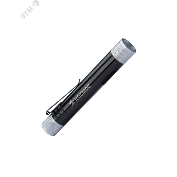 Фонарь ручной 0,5Вт LED/1xAAА/корпус алюминий/зажим для крепления, КОСМОС KOS107B