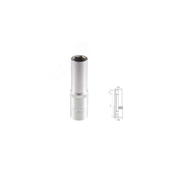 Головка торцевая глубокая шестигранная 1/2'', 12 мм Tolsen TT16562