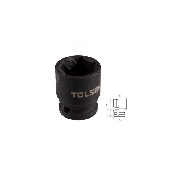 Головка торцевая ударная шестигранная 1/2'', 23 мм Tolsen TT18223