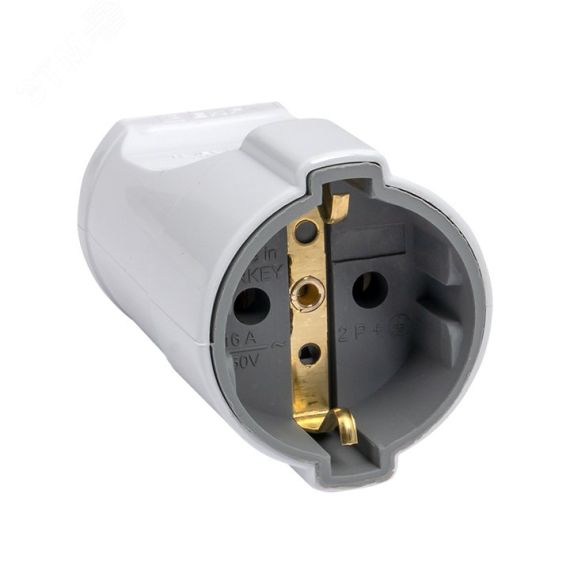 Штепсельное гнездо с заземлением белое 16А 250 В Proxima EKF ASG16-10-r