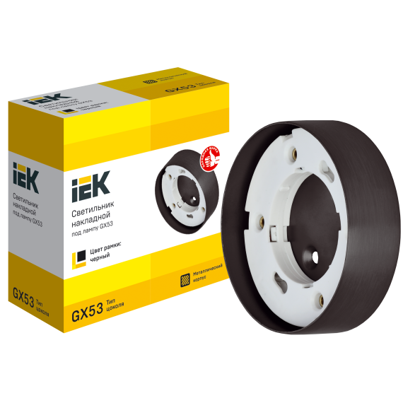 Светильник 4113 накладной под лампу GX53 черный IEK