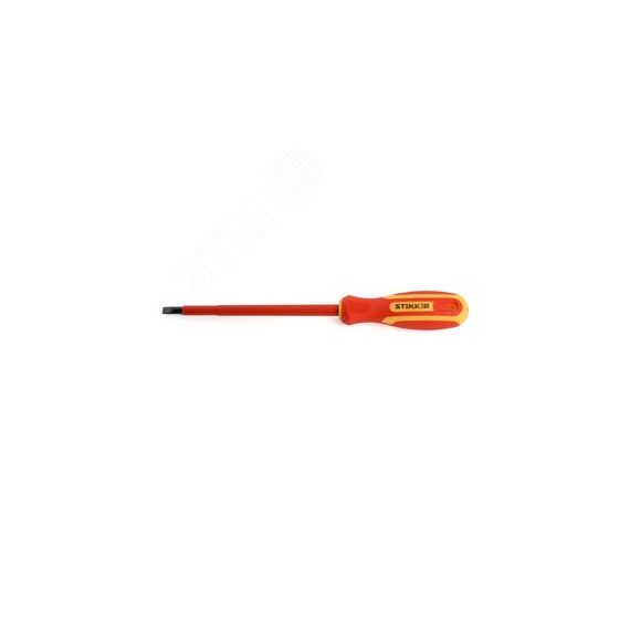 Отвертка шлицевая диэлектрическая SL4х100 1000В STEKKER SDE-SL40-100 39767