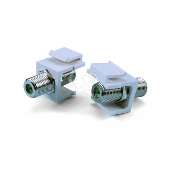 Вставка Keystone Jack проходной адаптер F-тип ROHS белая Hyperline 246968