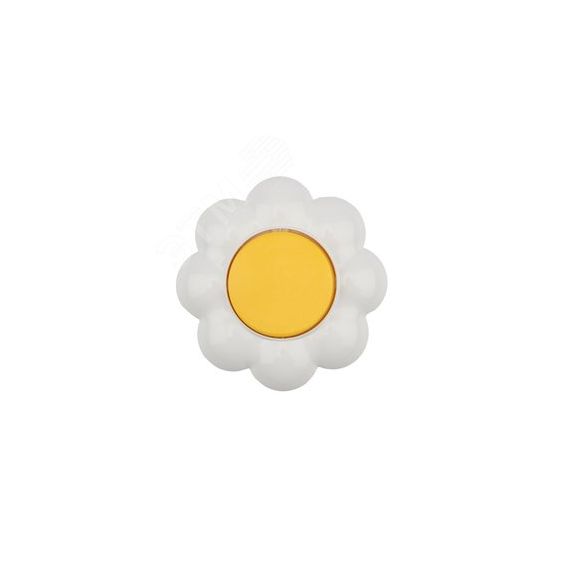 Выключатель одноклавишный KRANZ HAPPY Ромашка скрытой установки, желтый/белый Kranz KR-78-0620