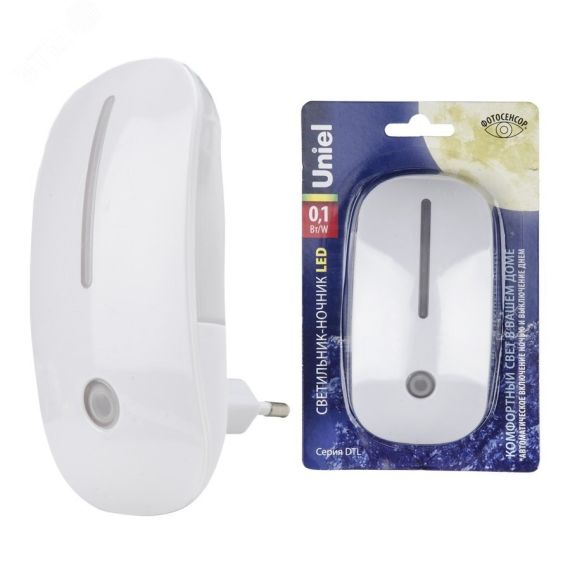 Светильник-ночник- Сказка DTL-318 С фотосенсором (день-ночь) белый Uniel UL-00007056