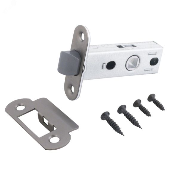 Защелка врезная универсальная без ручек для деревянных межкомнатных дверей, АЛЛЮР АРТ L45-8-PR18 MBN графит ПТК 11729