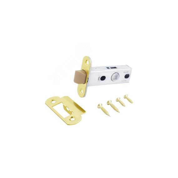 Защелка врезная универсальная без ручек для деревянных межкомнатных дверей, АЛЛЮР АРТ L45-8-PR18 PB золото ПТК 11730
