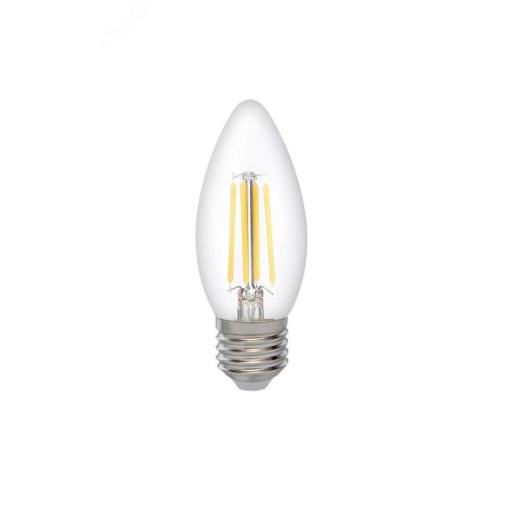 Лампа сетодиодная декоративная LED 8w E27 3000K свеча прозрачная филамент 230/50 JazzWay 5020726