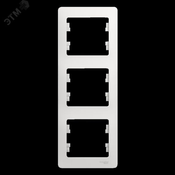 GLOSSA Рамка 3 поста вертикальная белая SE (Systeme) GSL000107