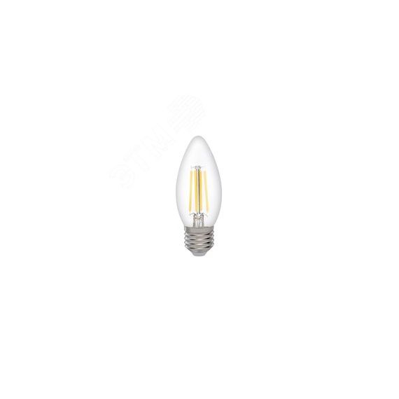 Лампа сетодиодная декоративная LED 8w E27 3000K свеча прозрачная филамент 230/50 JazzWay 5020726