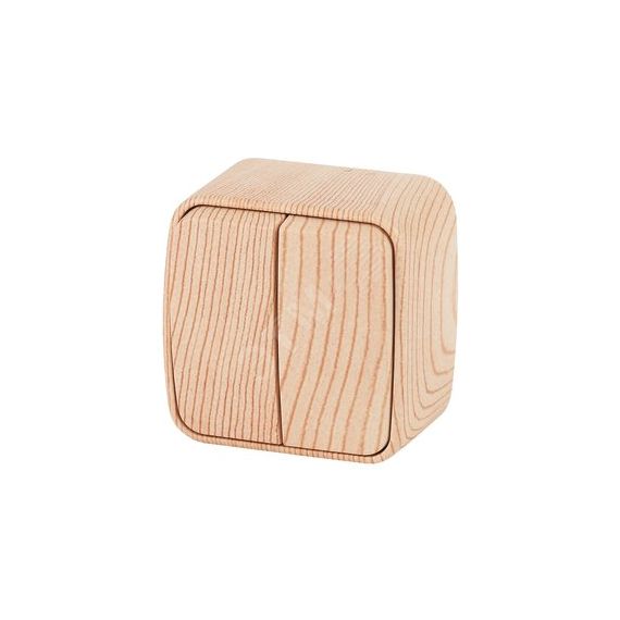 Выключатель двойной, 10A-250В, ОУ, Polo, сосна,3-104-11 ЭРА Б0036105