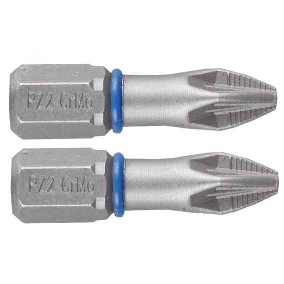 Биты ''ЭКСПЕРТ'' торсионные кованые, обточенные, хромомолибденовая сталь, тип хвостовика C 1/4'', PZ2, 25мм, 2шт ЗУБР 26013-2-25-2