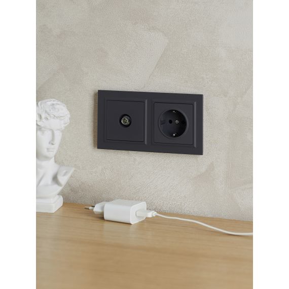 BRITE Рамка 2-местная РУ-2-БрГ графит IEK