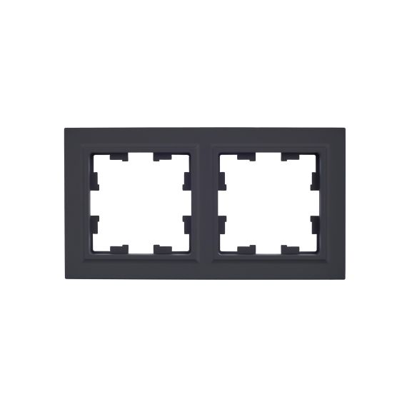 BRITE Рамка 2-местная РУ-2-БрГ графит IEK
