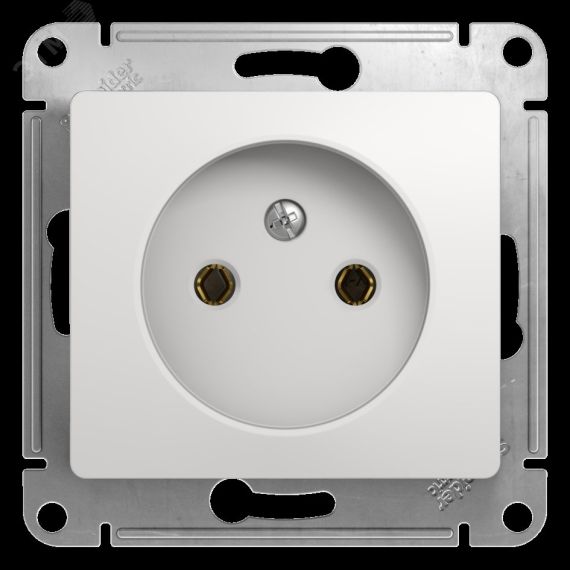 GLOSSA Розетка без заземления в рамку белая SE (Systeme) GSL000141