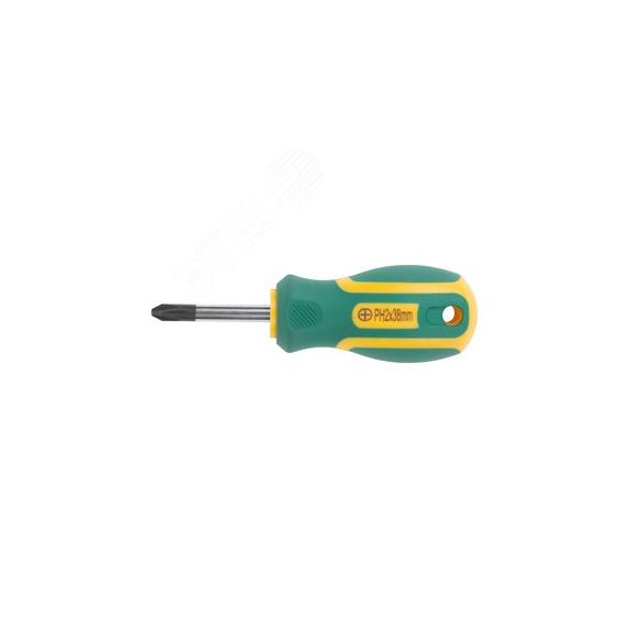 Отвертка ''Контур'', CrV сталь, прорезиненная ручка 6х38 мм РН2 FIT 55196
