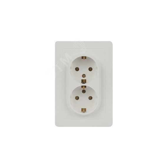 Розетка двойная с заземлением 2X2P+E Schuko, 16А-250В, IP20, СУ, белый Intro 7-205-01 Style ЭРА Б0060621