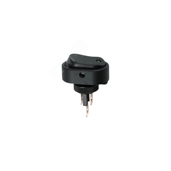 Выключатель клавишный 12V 20А (3с) ON-OFF черный ОВАЛ с синей LED подсветкой REXANT 36-2671