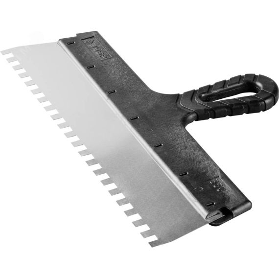 Шпатель ''Мастер'' ФАСАДНЫЙ, нержавеющее полотно, 350мм, зуб 8х8мм ЗУБР 10078-35-08