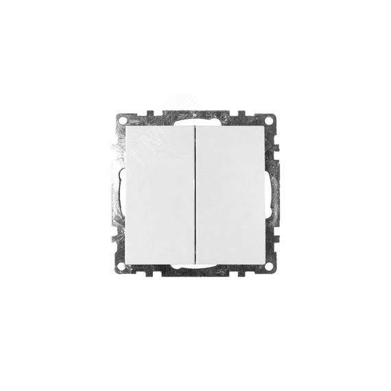 Выключатель 2-клавишный, серия Катрин, белый, STEKKER GLS10-7104-01