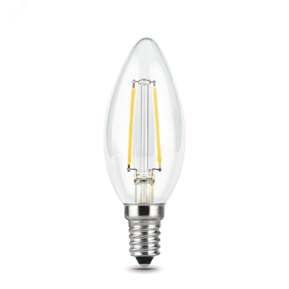 Лампа светодиодная филаментная LED 5 Вт 420 лм 2700К AC185-265В E14 свеча теплая Black Filament Gauss 103801105