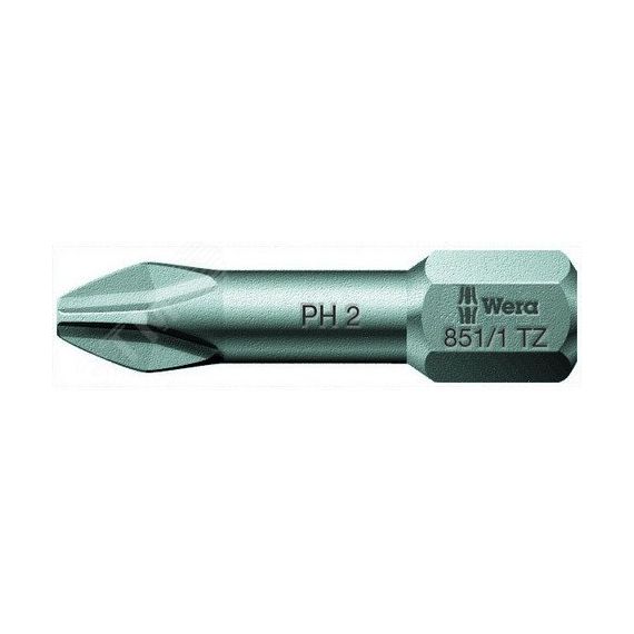 Бита торсионная 851/1 TZ PH вязкая твердость хвостовик 1/4 C 6.3 PH 2 x 25 мм WERA WE-056510