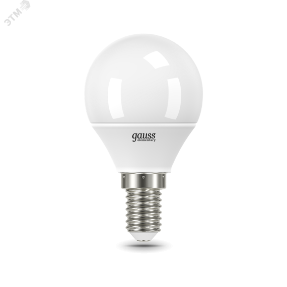 Лампа светодиодная LED 8 Вт 520 лм 3000К AC180-240В E14 шар P45 теплая Elementary Gauss 53118