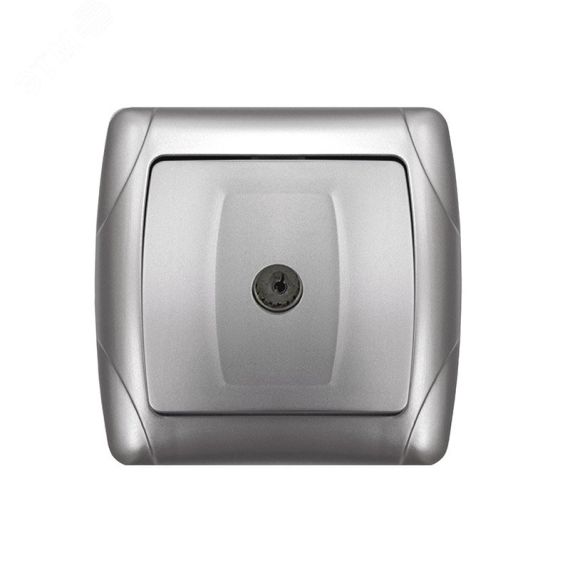 Маргарита розетка телевизионная одноместная  с/у, оконечная, 75Ом, ч/д 4-2400Мгц, серебро (еврослот) Универсал М0027-S