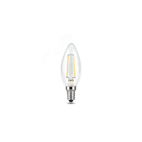 Лампа светодиодная филаментная LED 5 Вт 420 лм 2700К AC185-265В E14 свеча теплая Black Filament Gauss 103801105